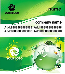 环保名片设计模板PSD素材