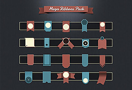 复古丝带图标PSD素材