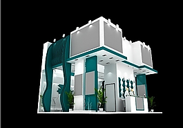 蓝色展示模型源文件下载