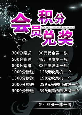 理发店会员积分兑换PSD素材