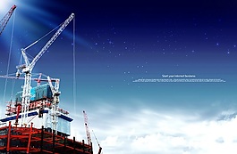 高清城市建设主体PSD海报素材