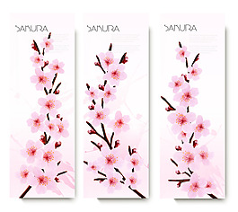 春季樱花banner矢量素材