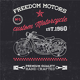 复古摩托车海报矢量素材