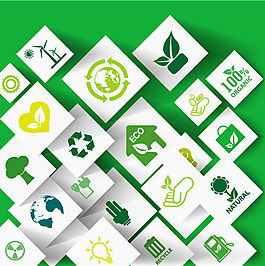 生态概念剪纸背景矢量素材