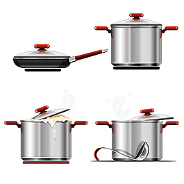 4款厨房用品设计矢量素材