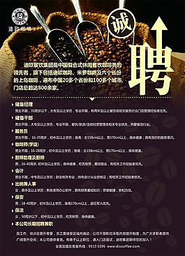 咖啡馆招聘海报PSD素材