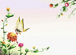 水彩手绘小清新插画PSD素材
