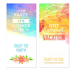 清新夏日派对banner矢量图