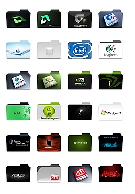 电脑硬件品牌设计文件夹图标下载