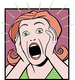 波普艺术外国惊悚漫画女word剪贴画矢量