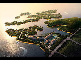 海岛鸟瞰图