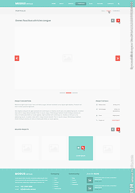 扁平化网站模板图片