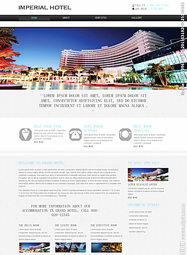 旅行酒店宾馆网页模板图片