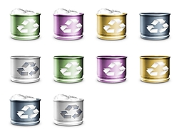 金属风格回收站图标