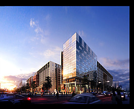 城市购物中心夜景