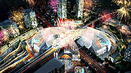 繁华城市街景