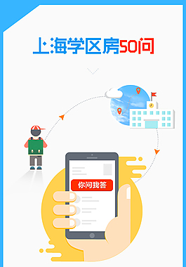 app学区房微信卡通推广模板