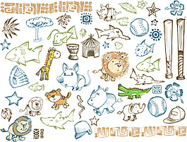 动物简笔画图标