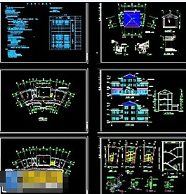 某市老年活动中心cad建筑工程图