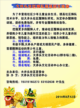 醒狮队海报图片