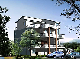 四层农村别墅cad施工设计图纸