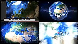 地球高空穿云层动画AE模板