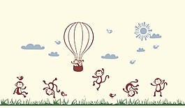 可爱的小猴子CDR矢量图下载