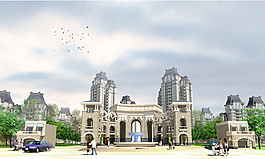 小区大门图片
