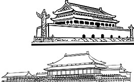 天安门矢量图图片