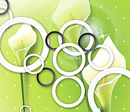 清新绿色3D立体电视背景墙画