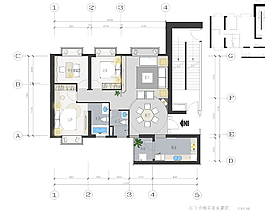A3户型室内设计平面彩图图片