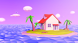 low poly 海岛图片