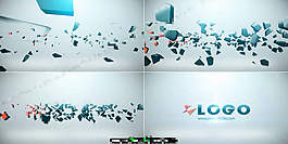 用AE制作的粉碎logo汇聚特效