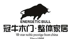 冠牛木门标志logo设计图片