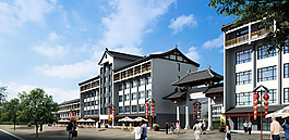 仿古建筑效果图图片