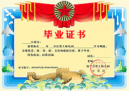 幼儿园毕业证书内页模板