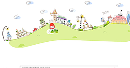 英国小镇矢量插画图片