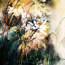 花卉油画背景墙