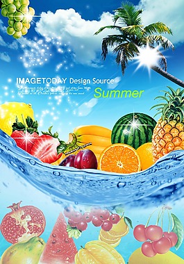 清凉水果海报
