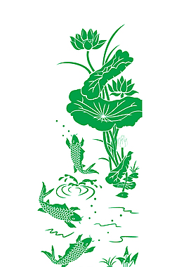 荷花池塘鲤鱼