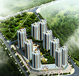 建筑鸟瞰图图片