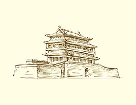 手绘建筑