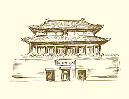 手绘建筑
