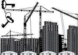 城市建筑工地剪影图片