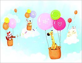 韩国卡通动物电视背景图