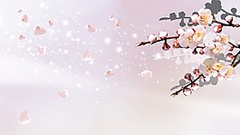 粉色桃花飘落调色花纹背景图片素材