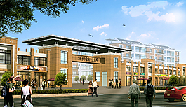 社区大门效果图图片