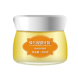 珍珠粉柠檬蜜带标签瓶子图片