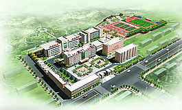 张家川县第二高级中学鸟瞰图