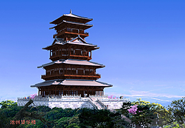 仿古塔效果图图片